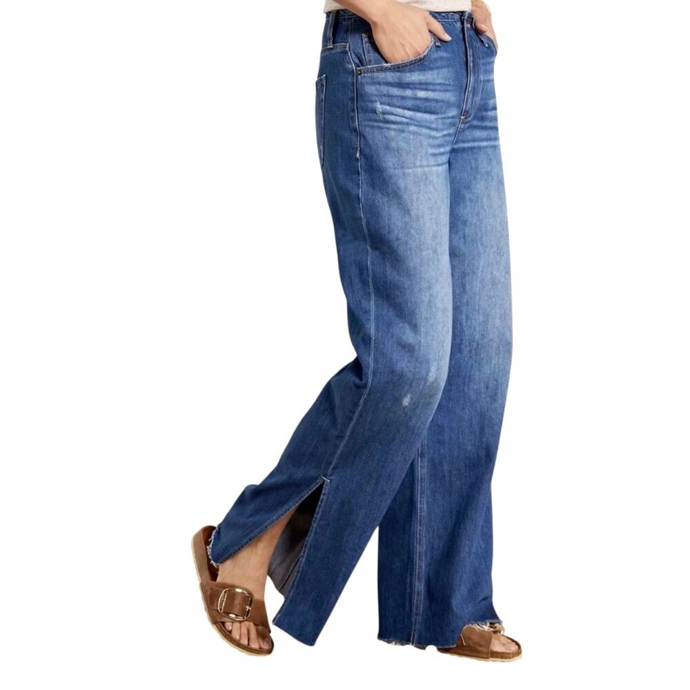 Evereve Ever Slouchy High Rise Wide Leg Jeans - Picture 5 of 9